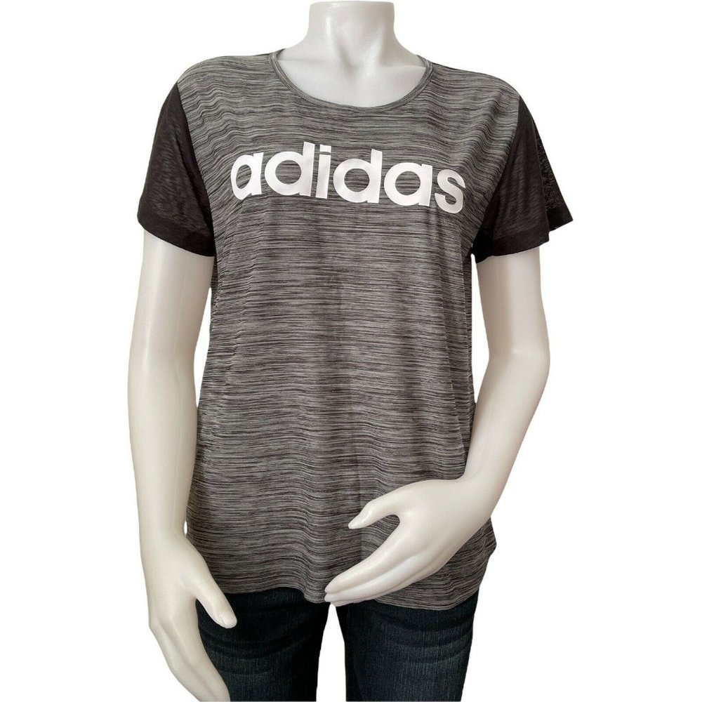 🪻Women’s T-Shirt Size L Adidas W LIN PS TEE Style FM5760  Black Short Sleeves
